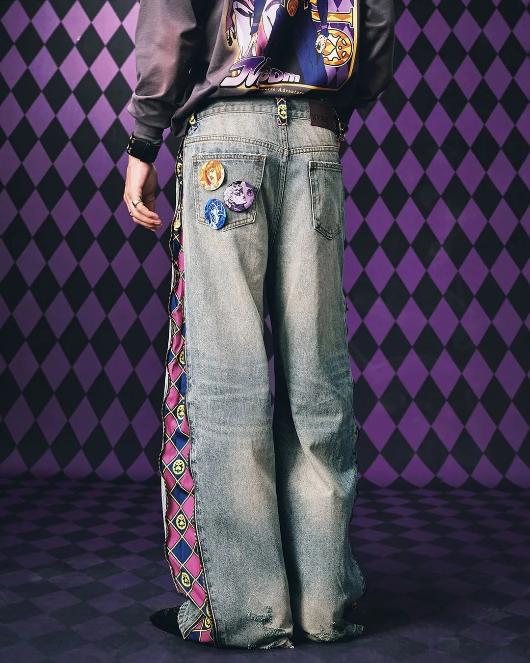 Jeans - جينز جوجو أنمي بألواح قابلة للفصل