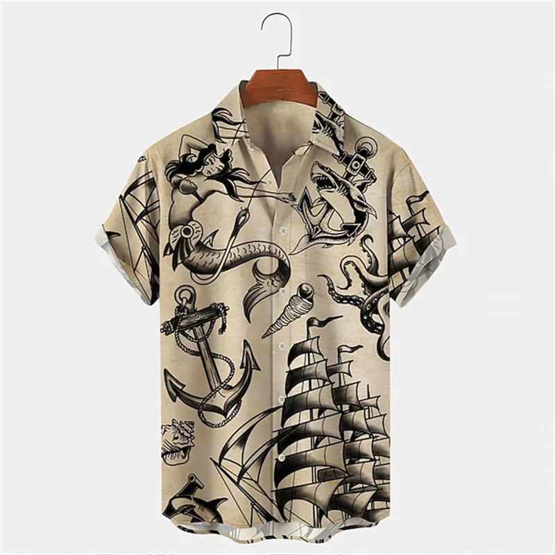 قميص هاواي رجالي صيفي بأكمام ق - مراجعة Vintage Hawaiian Floral Shirt وسعره
