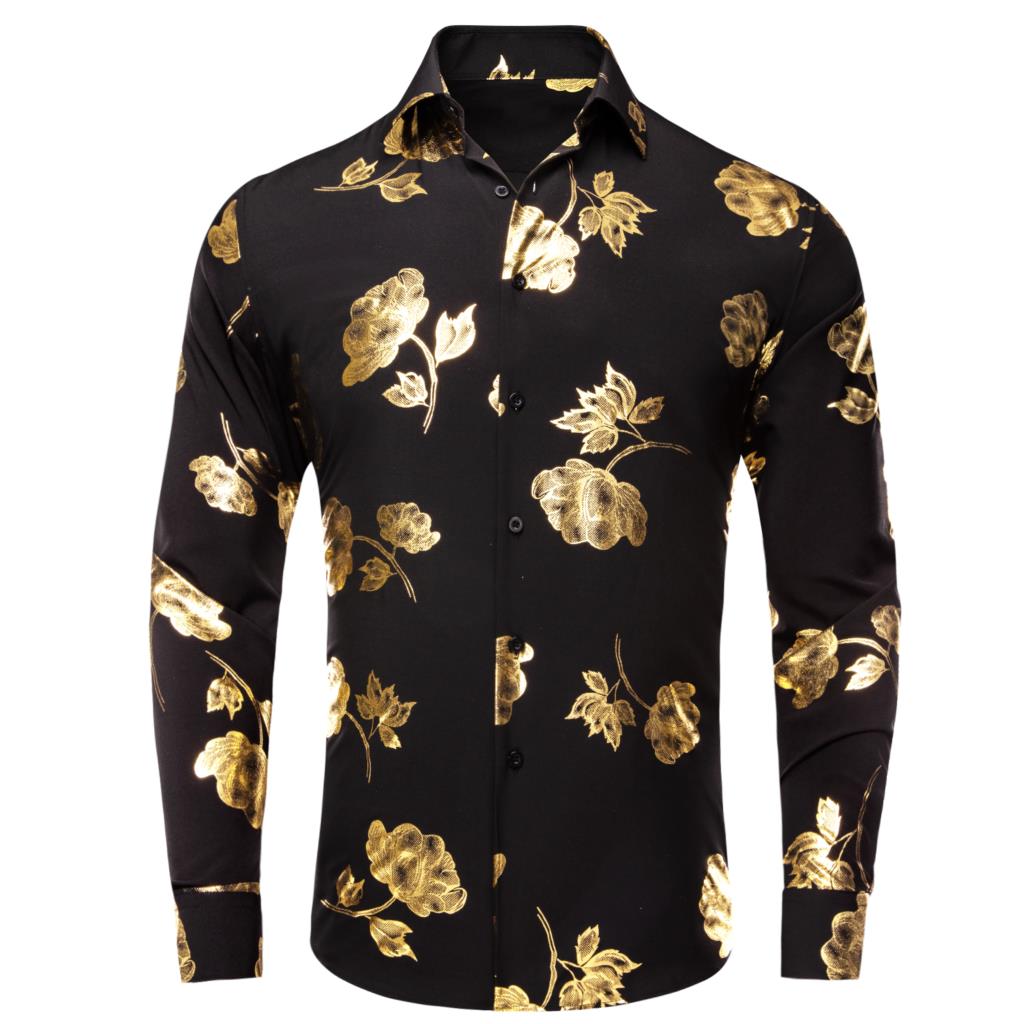 مرحبا التعادل الذهب الأسود الح - مراجعة Mens Satin Silk Dress Shirt وسعره