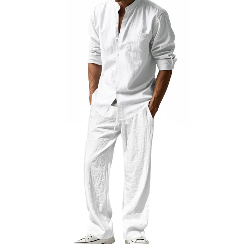 2025 عبر الحدود الأمريكية أربع - مراجعة Mens Linen Shirt Long Sleeve وسعره