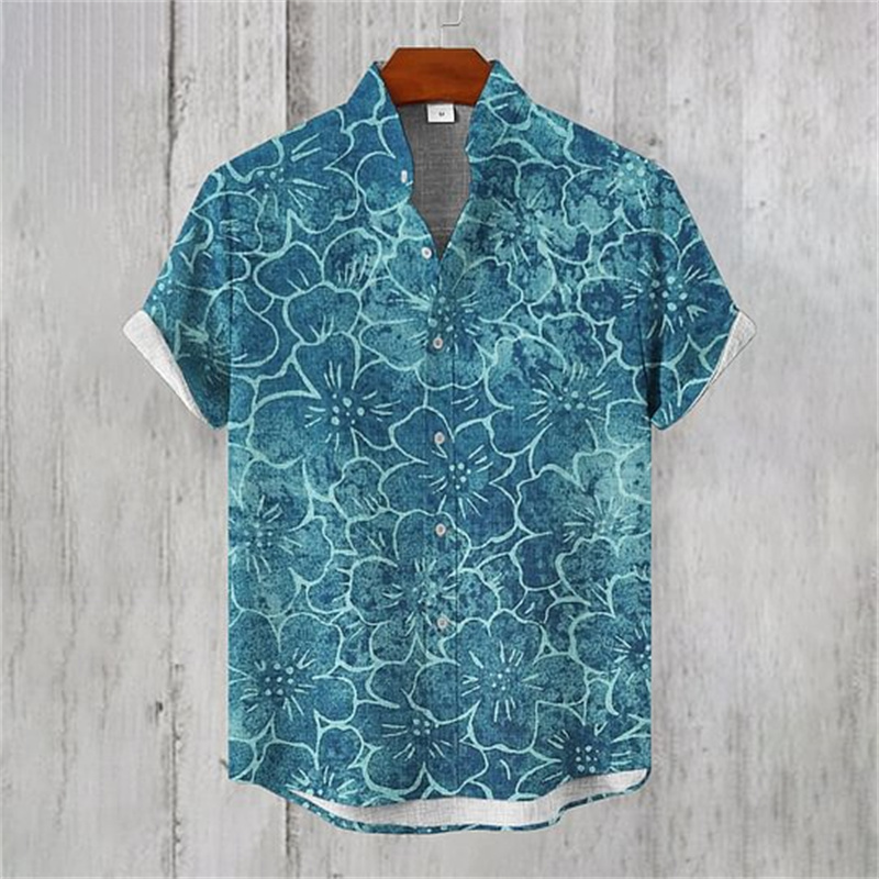 الصيف الرجال الكتان الأزهار ال - مراجعة Vintage Hawaiian Floral Shirt وسعره