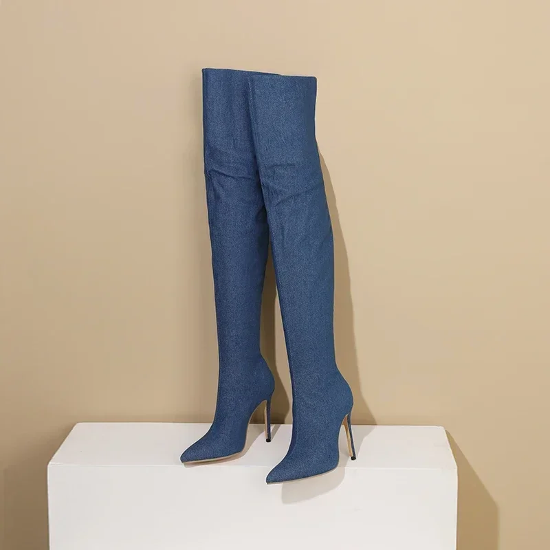 مثير النساء الفخذ أحذية عالية  - مراجعة Jeans وسعره