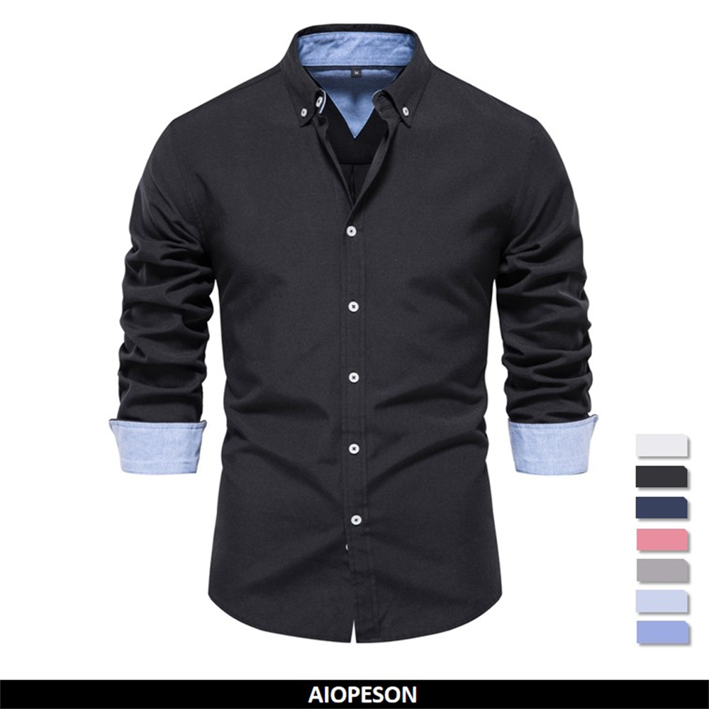 AIOPESON 2023 جديد الخريف القط - مراجعة Oxford Cotton Casual Shirt Business وسعره