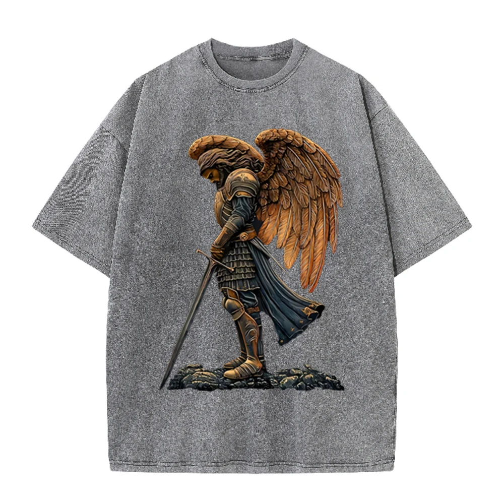 تي شيرت رمادي مغسول بحمض بتصمي - مراجعة Acid Wash Vintage Graphic T Shirt وسعره